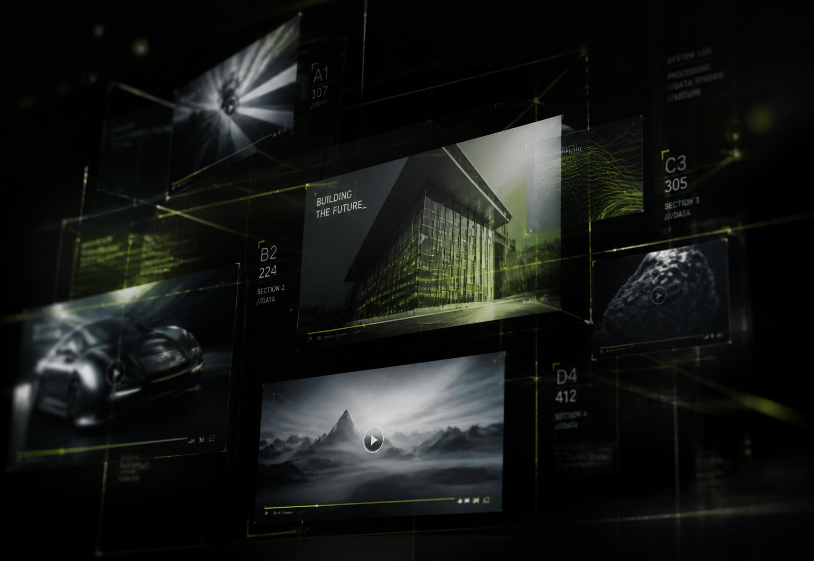 Floating holographic frames from AI-generated commercials